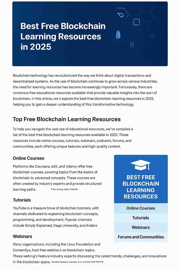 Best Free Blockchain Learning Resources in 2025 Best Free Blockchain Learning Resources in 2025