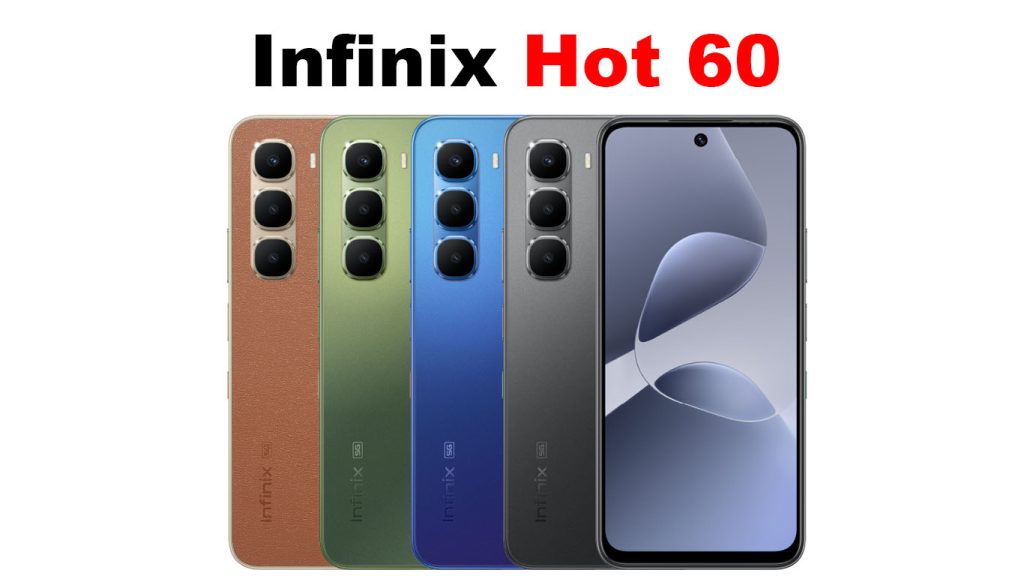 Infinix Hot 60 Infinix Hot 60 Sleek Black, Tundra Green, Shadow Blue, Caramel Glow