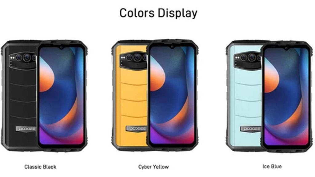 Doogee S100 Ice Blue, Cyber Yellow, Classic Black