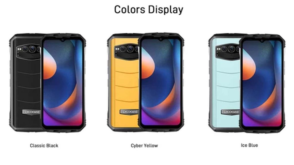Doogee S100 Pro Ice Blue, Cyber Yellow, Classic Black