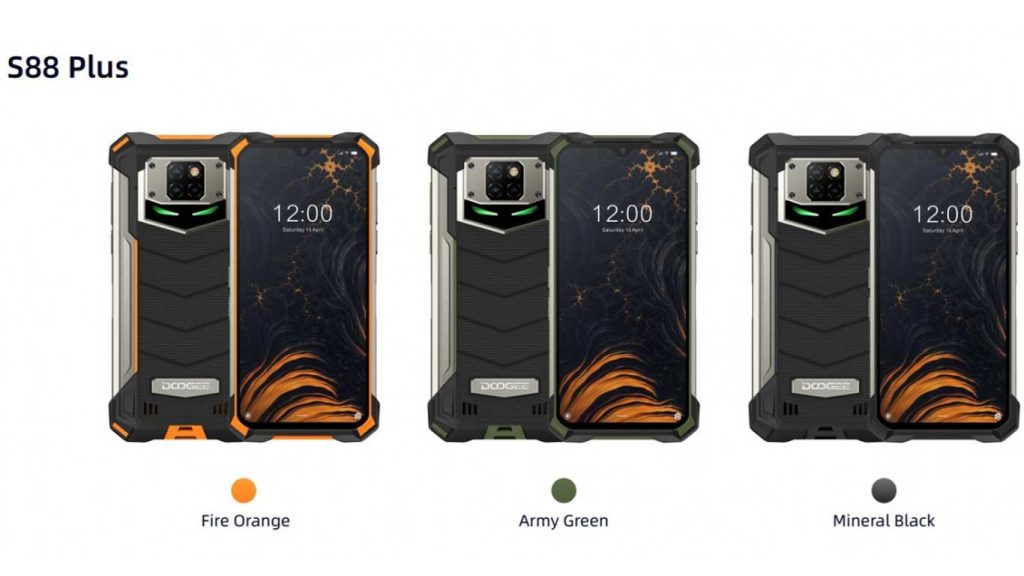 Doogee S88 Pro Fire Orange, Army Green, Mineral Black