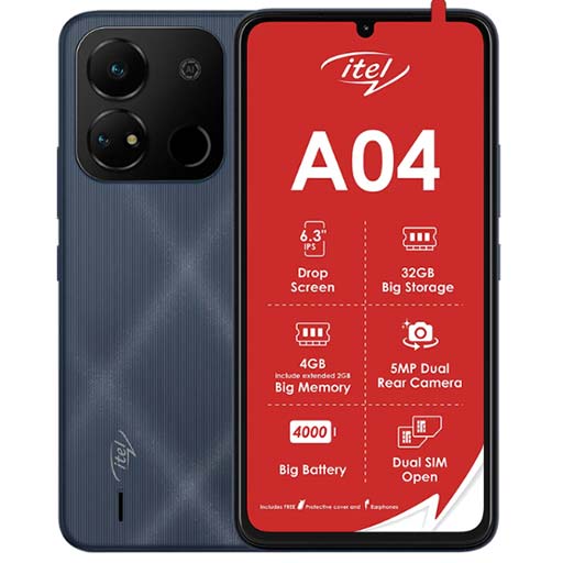Itel A04 Sandstone Black