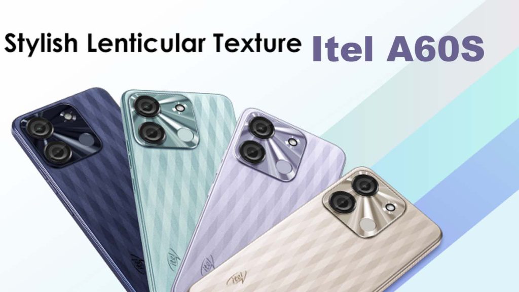 Itel A60S Glacier Green, Sunshine Gold, Moonlit Violet, Shadow Black