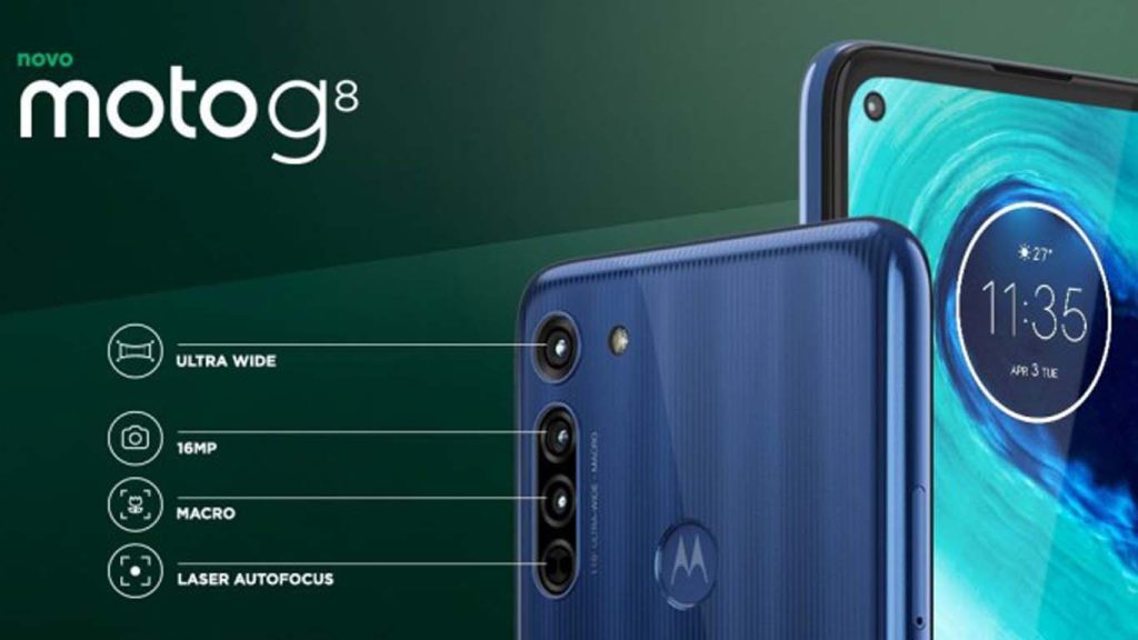 Motorola Moto G8 White Prism, Capri Blue