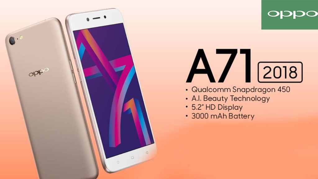 Oppo A71 2018 Gold, Black, Rose Gold