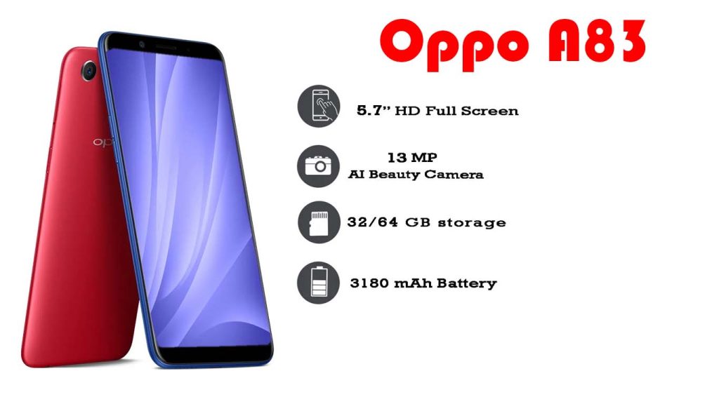 Oppo A83 Gold, Black, Red, Blue