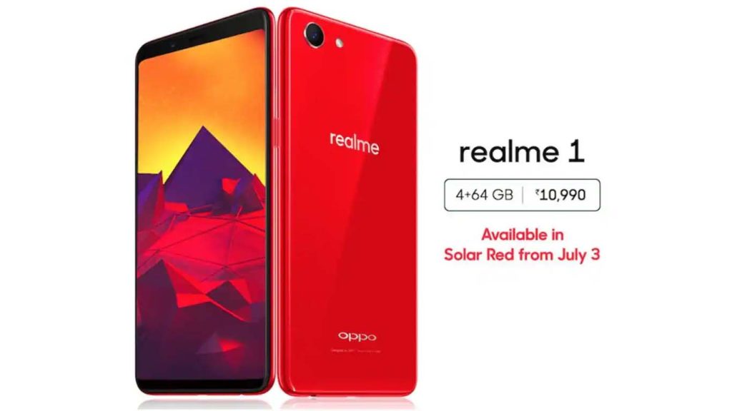 Realme 1 Diamond Black, Solar Red, Moonlight Silver