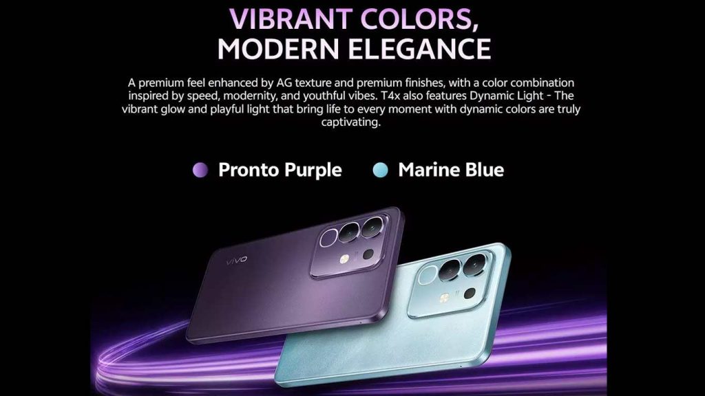 Vivo T4x Pronto Purple, Marine Blue