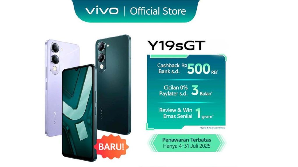 Vivo Y19s GT Jade Green, Crystal Purple