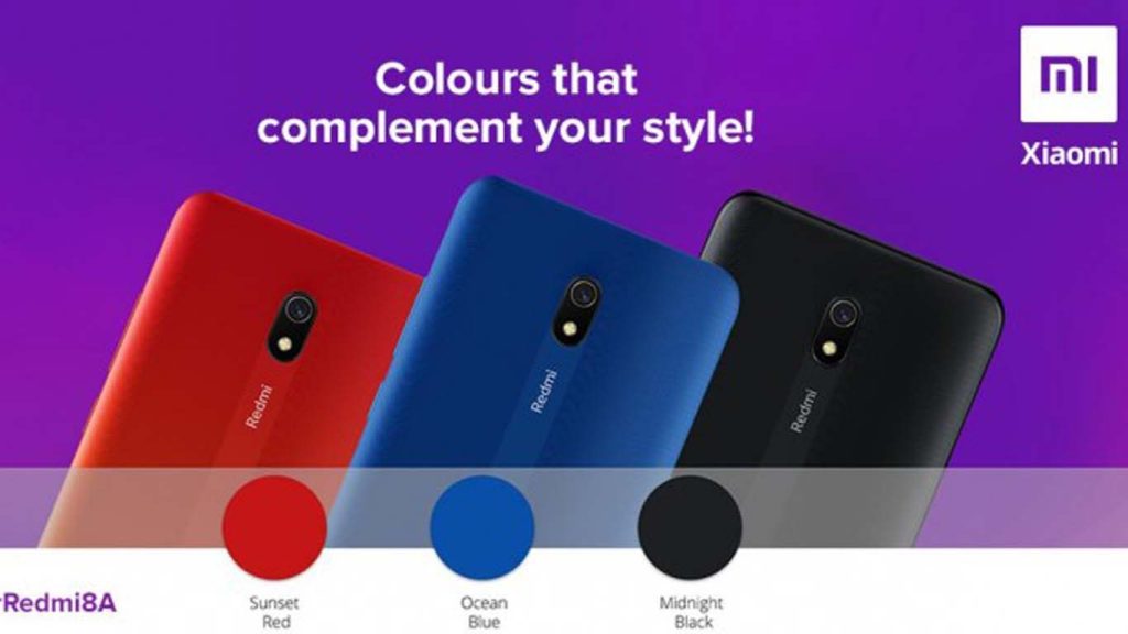 Xiaomi Redmi 8A Midnight Black, Ocean Blue, Sunset Red