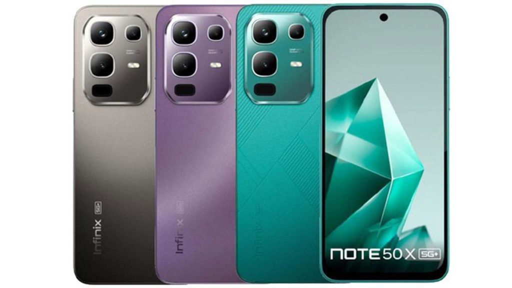 infinix note 50x Titanium Gray, Enchanted Purple, Sea Breeze Green, Sunset Spice Pink