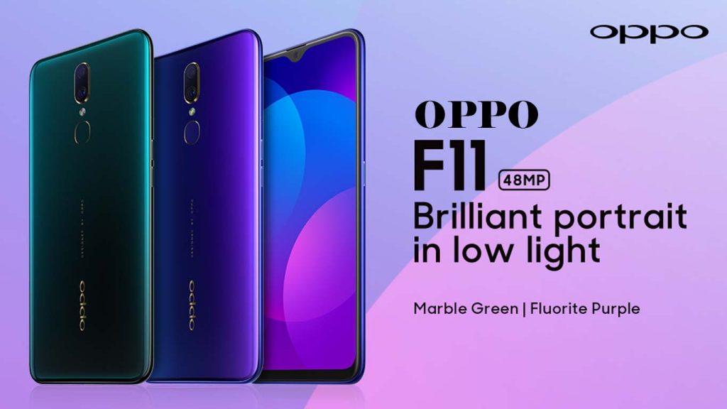 Oppo F11 Flourite Purple, Marble Green, Jewelry White
