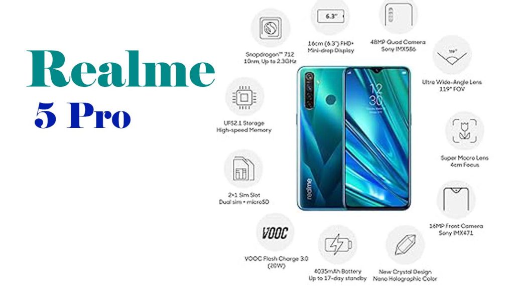 Realme 5 Pro Crystal Green, Crystal Blue