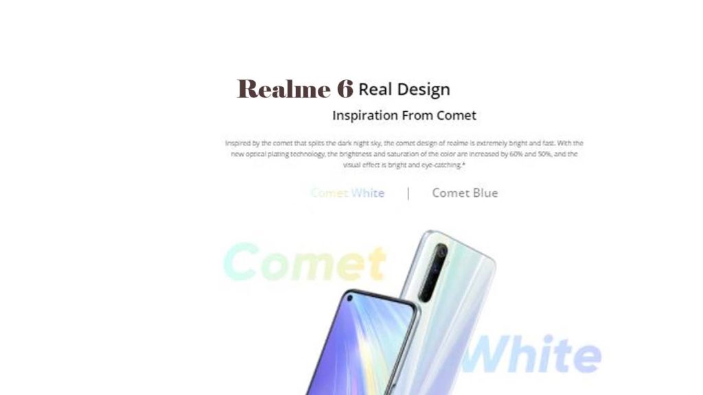Realme 6 Comet Blue, Comet White