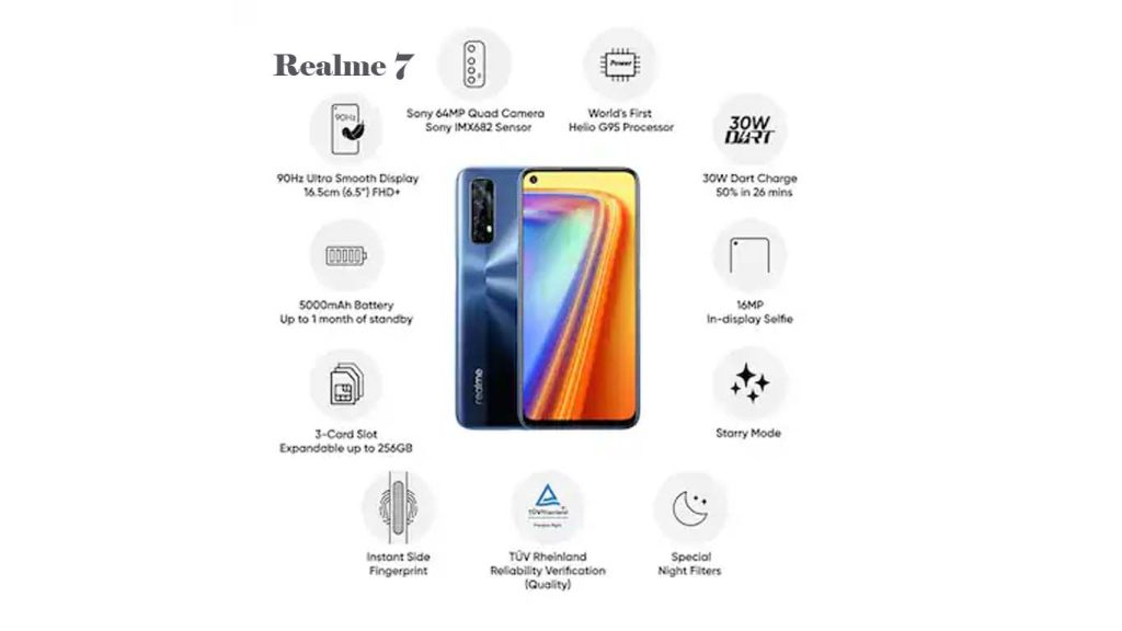 Realme 7 Mist Blue, Mist White