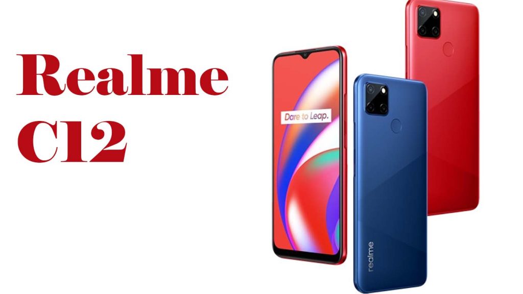 Realme C12 Marine Blue, Coral Red