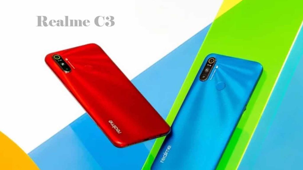 Realme C3 Frozen Blue, Blazing Red