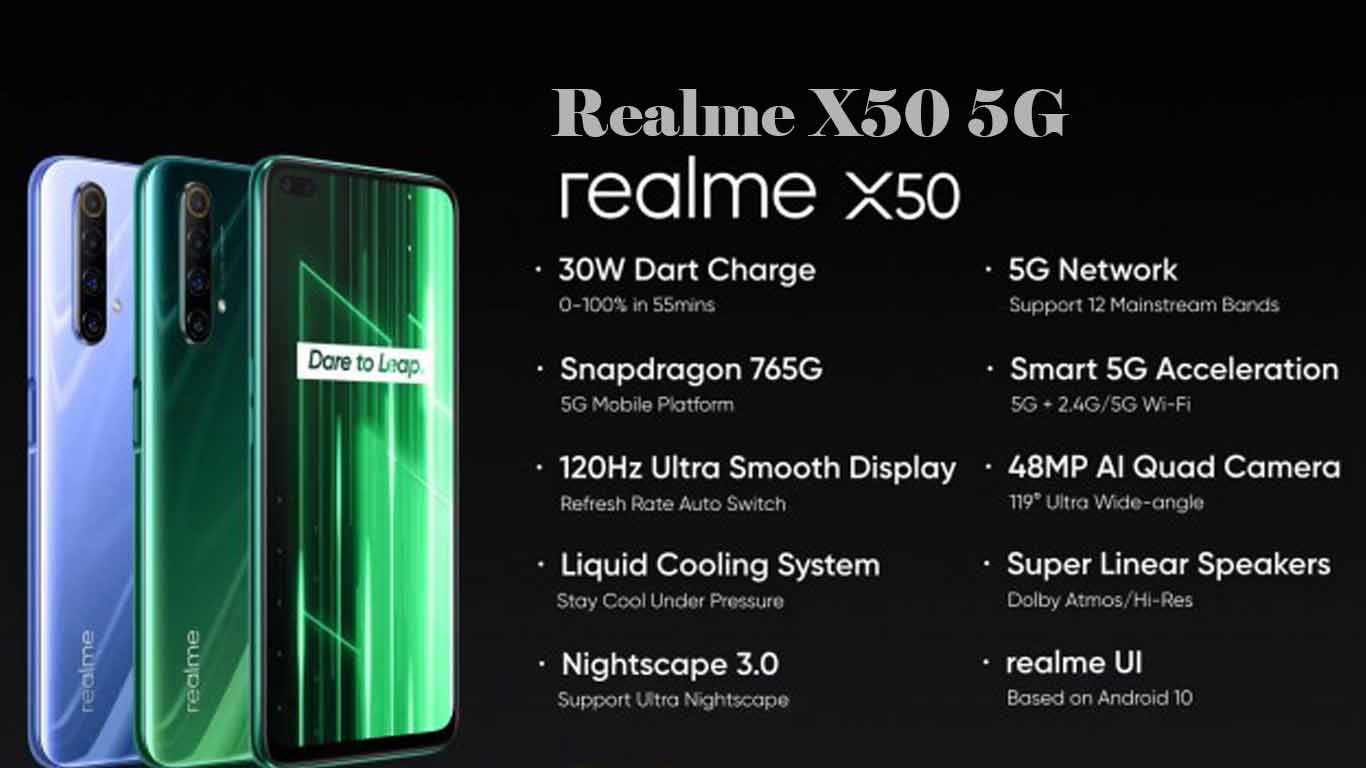 Realme X50 5G Jungle Green, Ice Silver