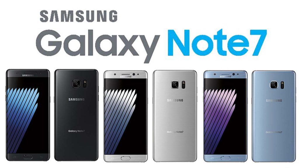Samsung Galaxy Note7 USA Blue Coral, Silver Titanium, Black Onyx