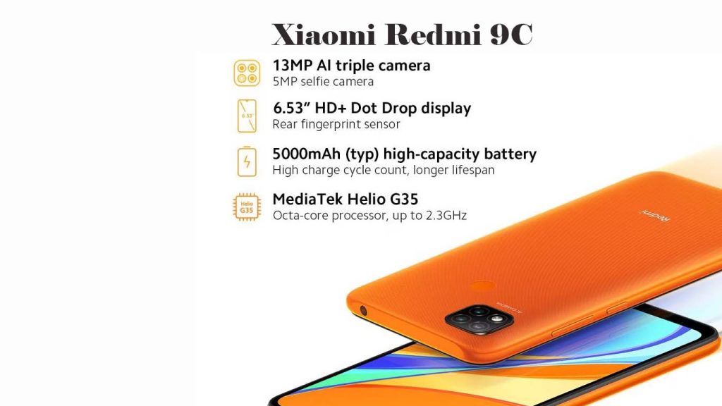Xiaomi Redmi 9C Midnight Gray, Sunrise Orange, Twilight Blue