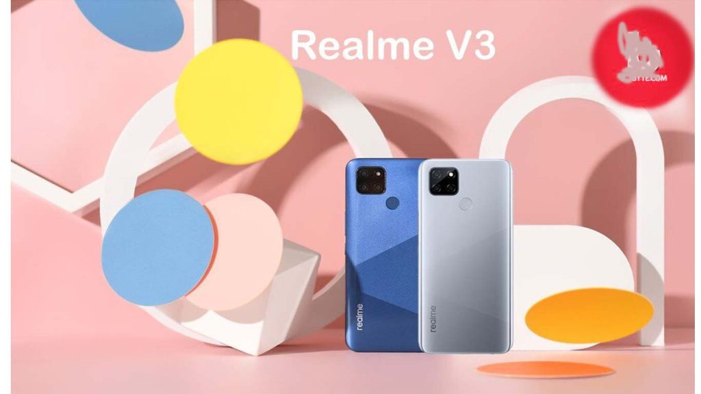 realme v3 Blue, Silver