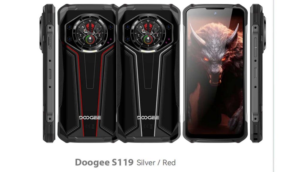 Doogee S119 Red, Silver