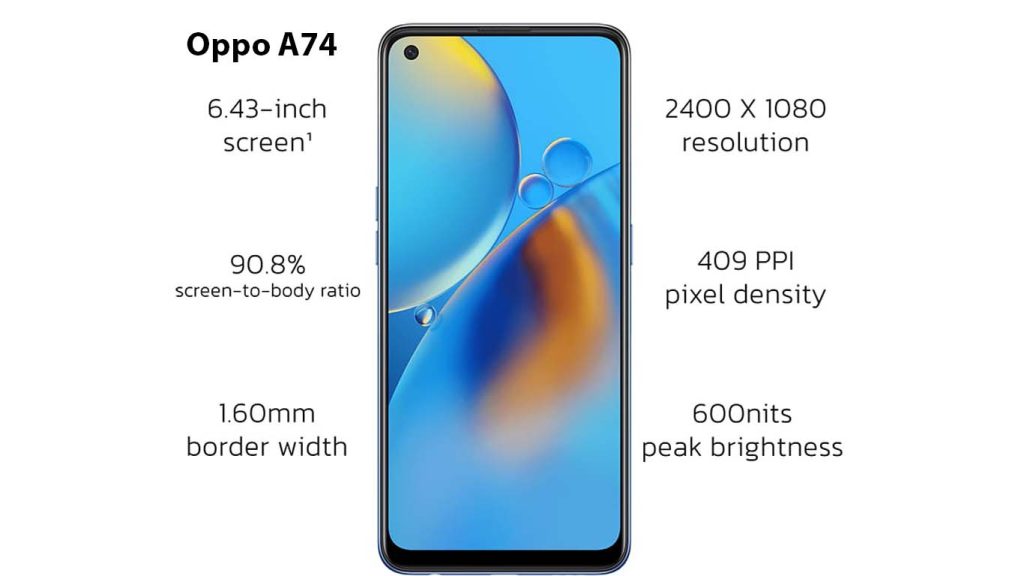 Oppo A74 Prism Black, Midnight Blue
