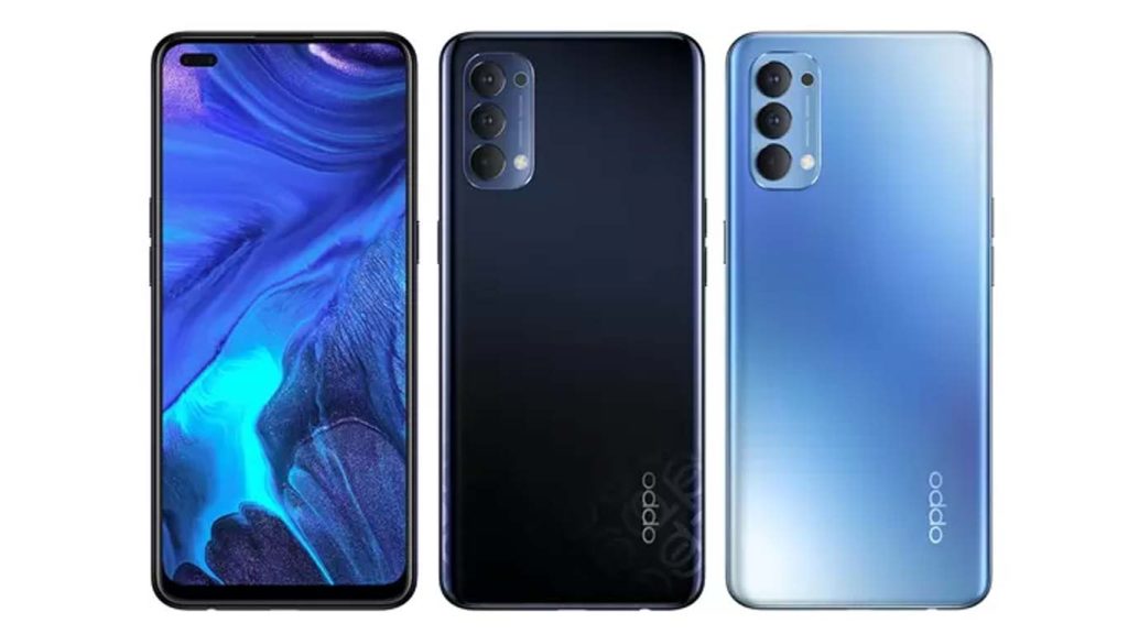 Oppo Reno4 Galactic Blue, Space Black