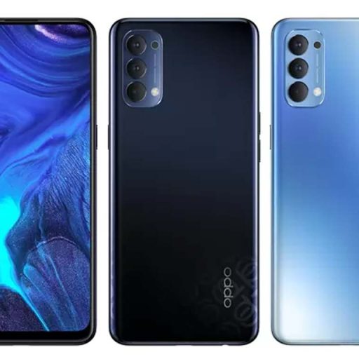Oppo Reno4 Galactic Blue, Space Black