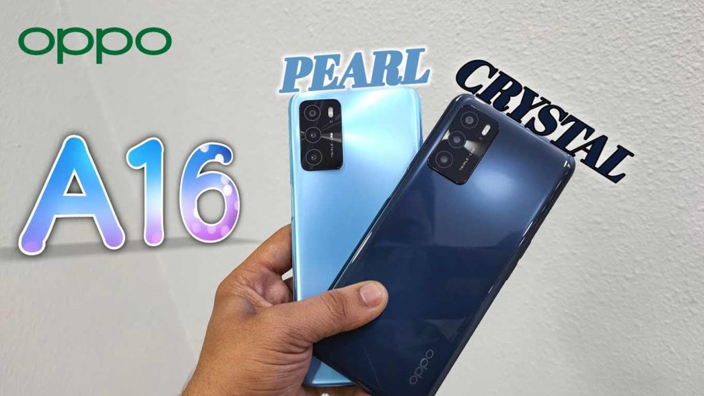 Oppo A16s Pearl Blue, Crystal Black