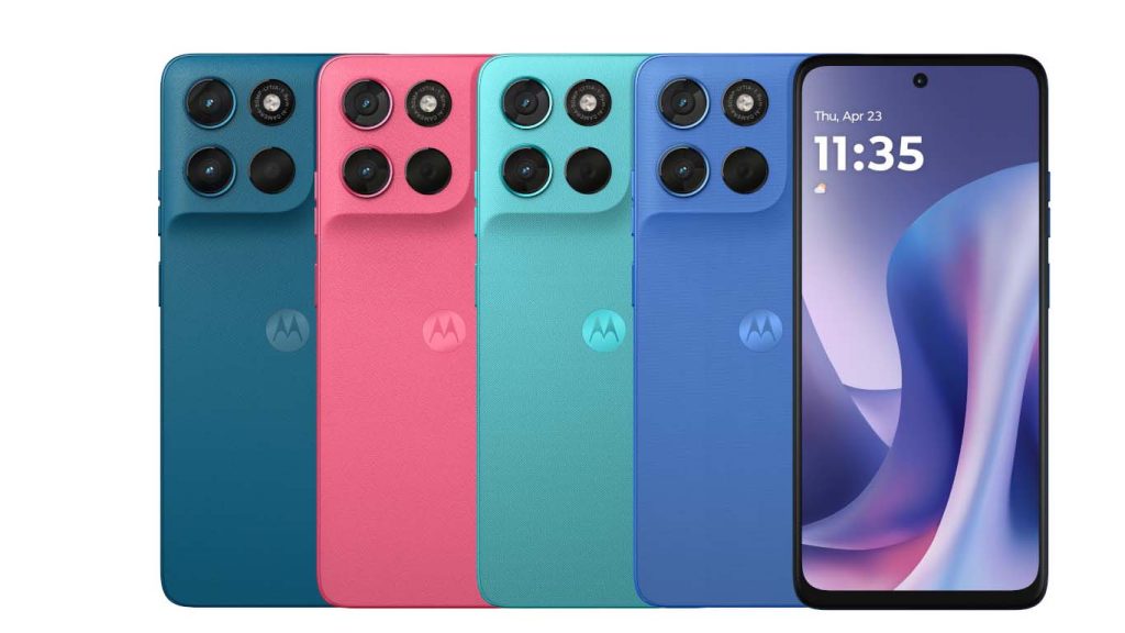 Motorola Moto G57 Pantone Fluidity, Pink Lemonade, Corsair, Regatta