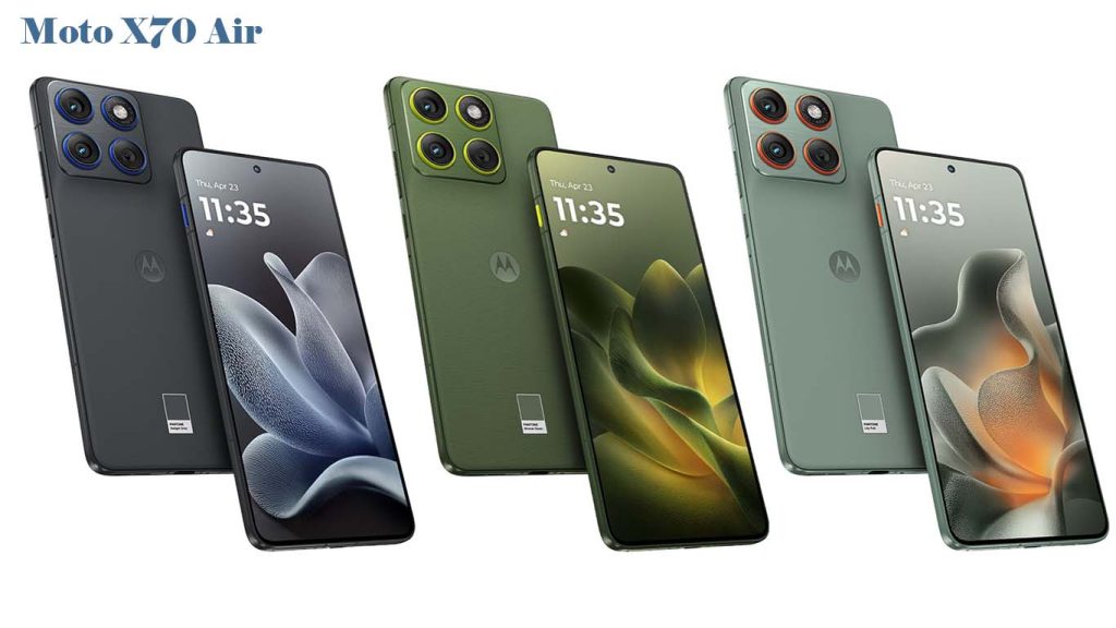 Motorola Moto X70 Air Pantone Gadget Gray, Lily Pad, Bronze Green