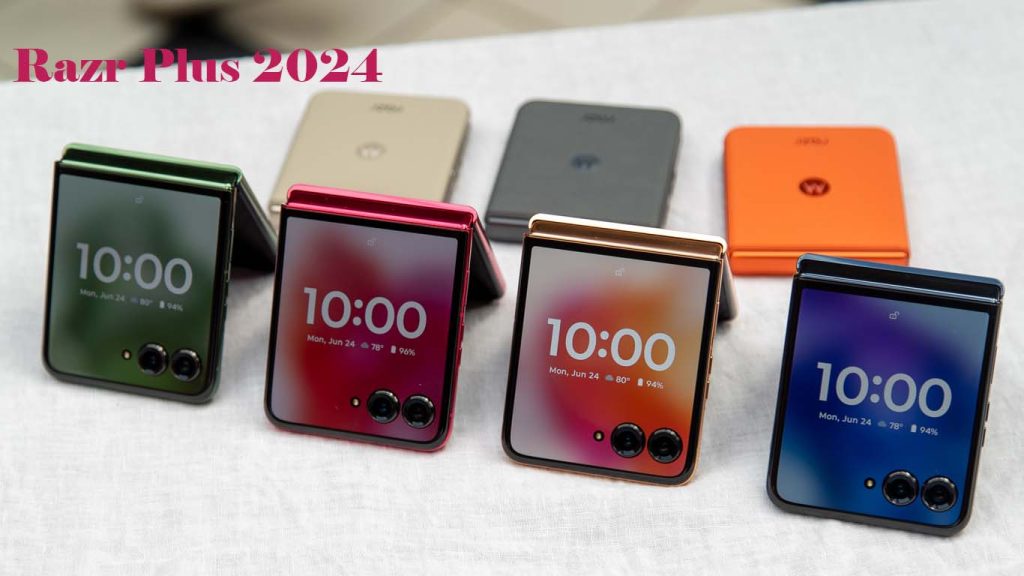 Motorola Razr Plus 2024 Midnight Blue, Hot Pink, Spring Green, Peach Fuzz
