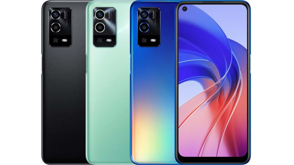 Oppo A55 Rainbow Blue, Starry Black, Green