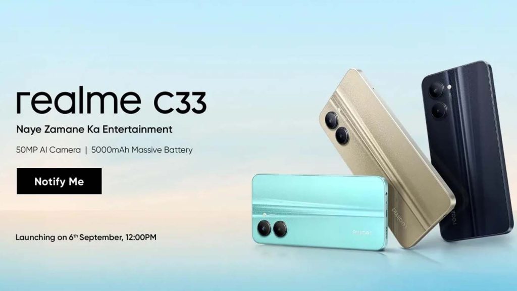 Realme C33 Sandy Gold, Aqua Blue, Night Sea