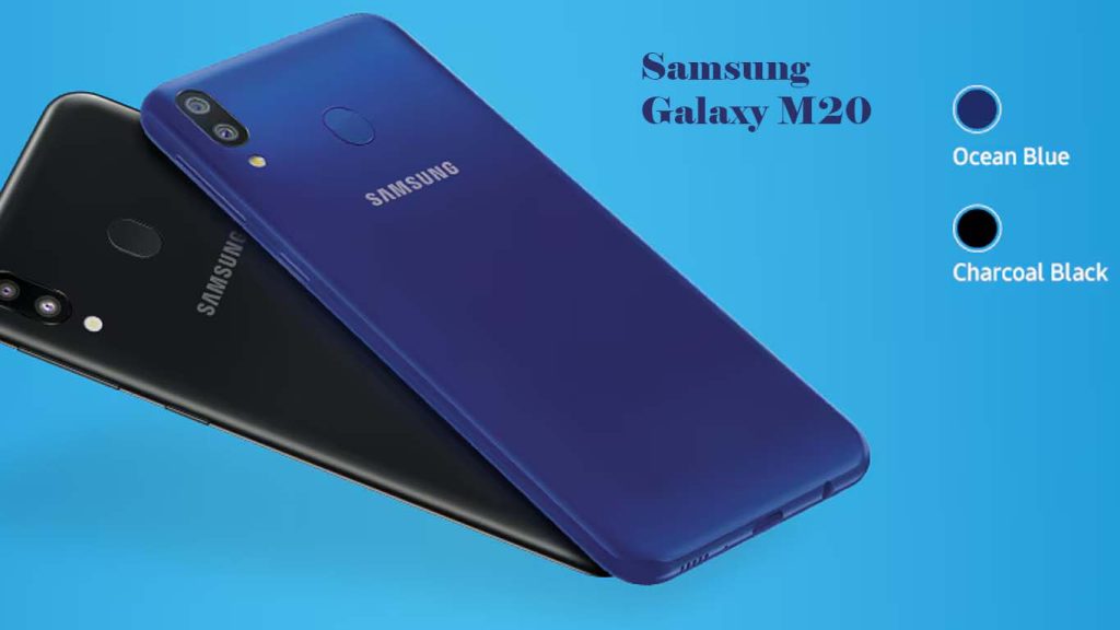 Samsung Galaxy M20 Ocean Blue, Charcoal Black