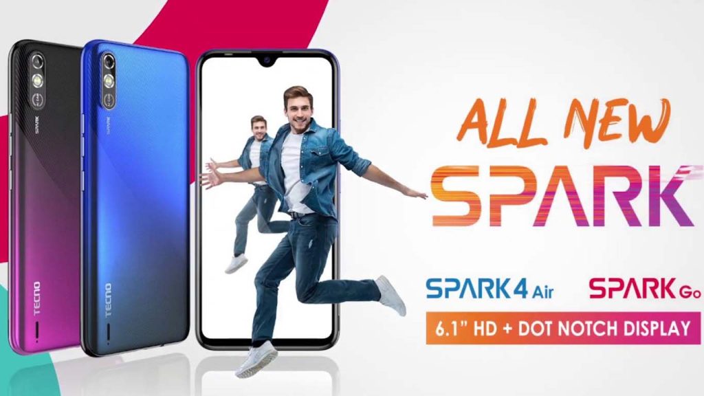Tecno Spark 4 Air Aqua Blue, Midnight Black, Champagne Gold